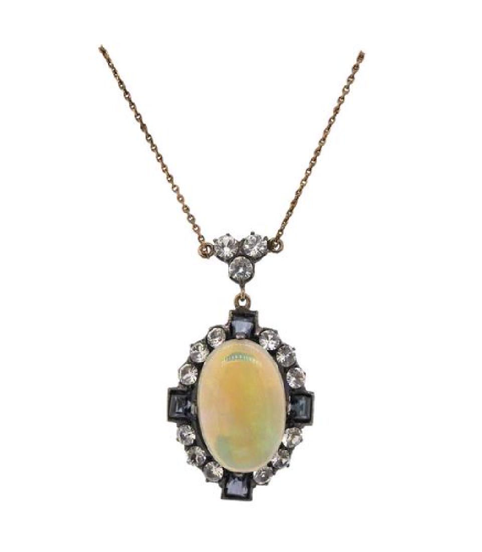 Antique  Gold  Paste Pendant Necklace (1 of 4)