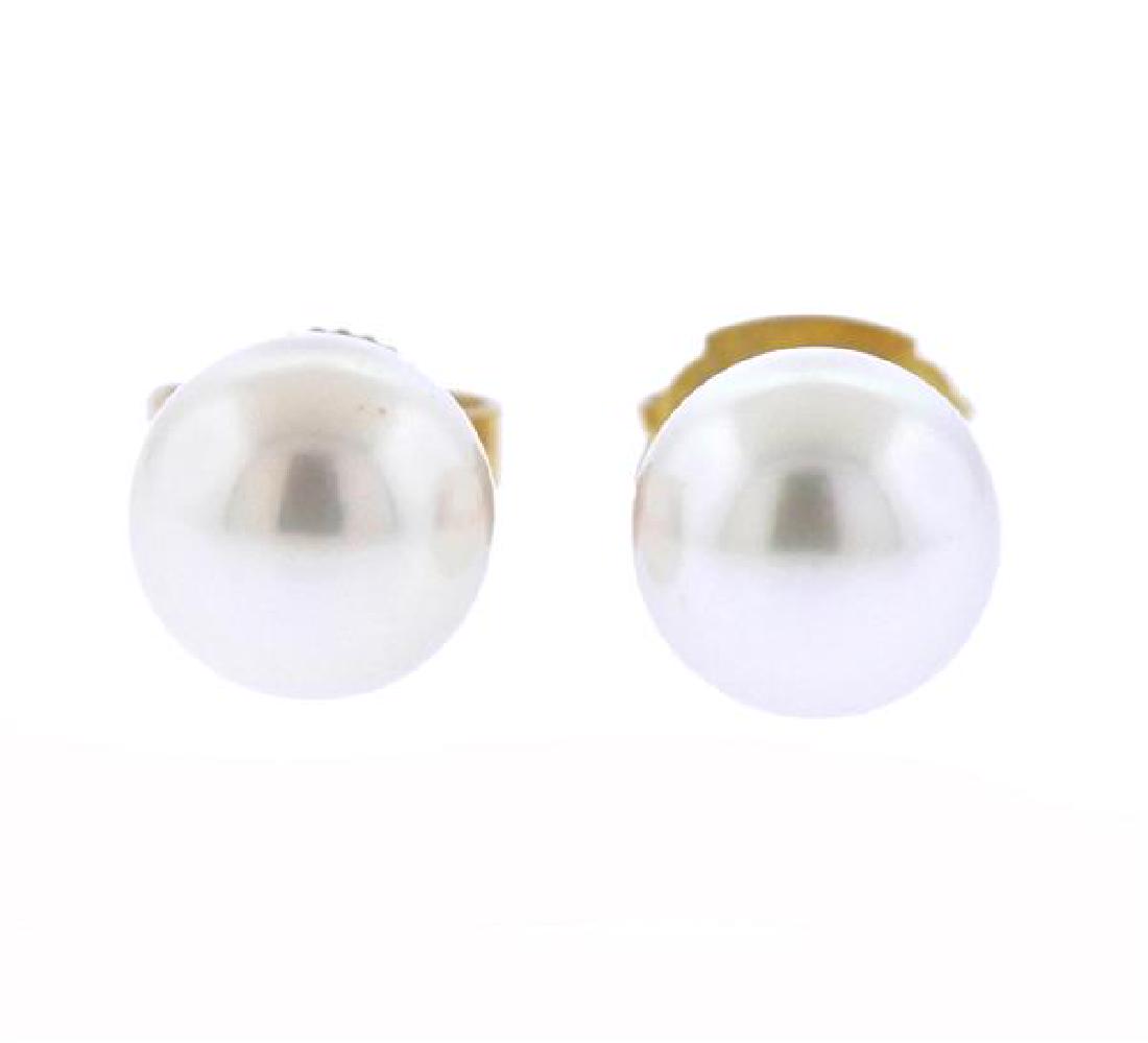 Mikimoto 18K Gold Pearl Stud Earrings (1 of 2)