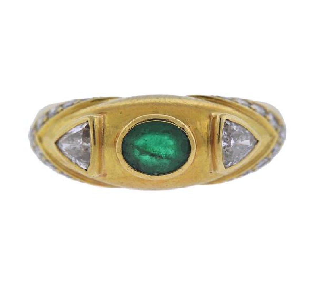 18K Gold Diamond Emerald Ring (1 of 3)