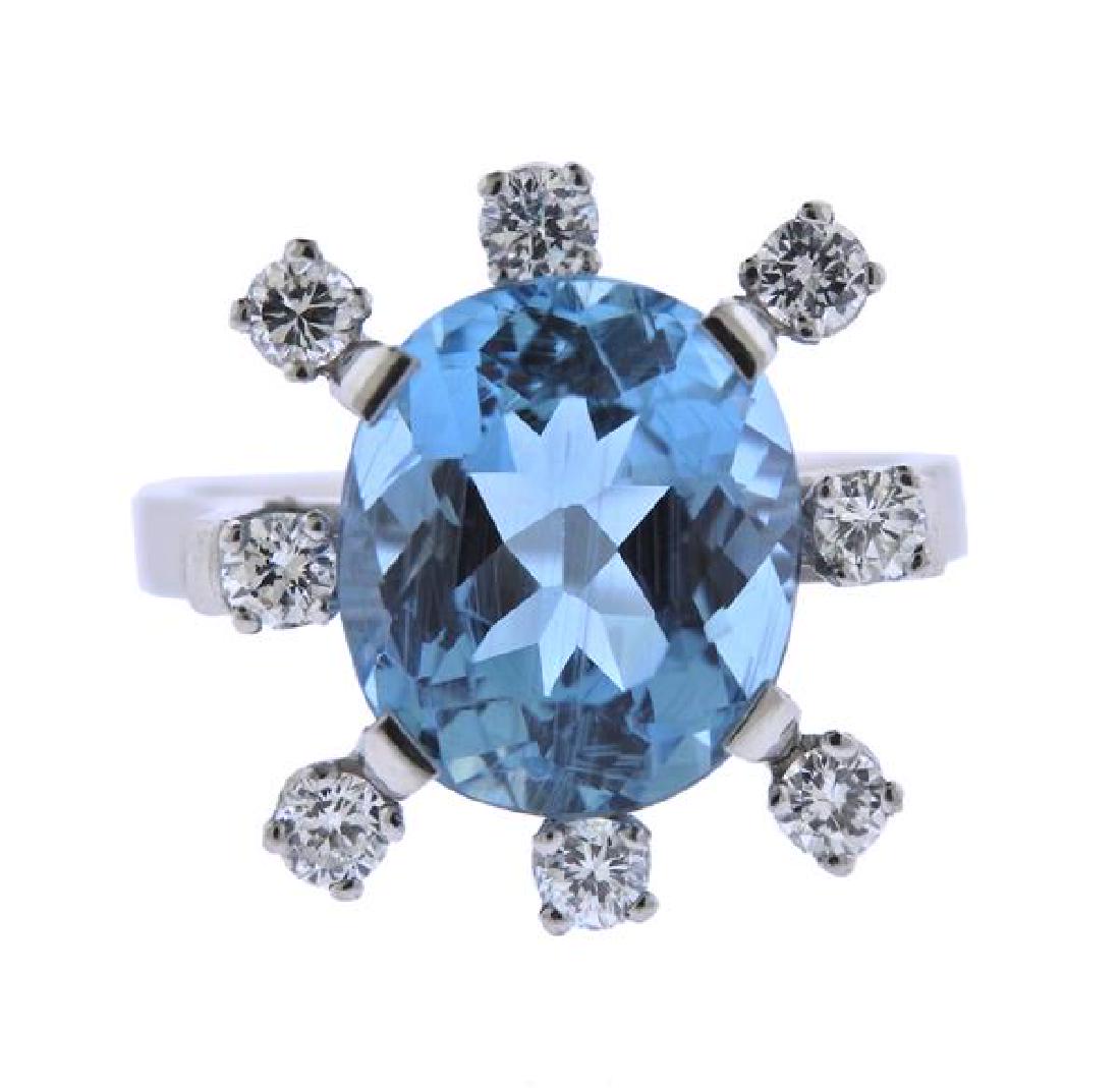 Platinum Diamond 4ct Aquamarine Ring (1 of 3)