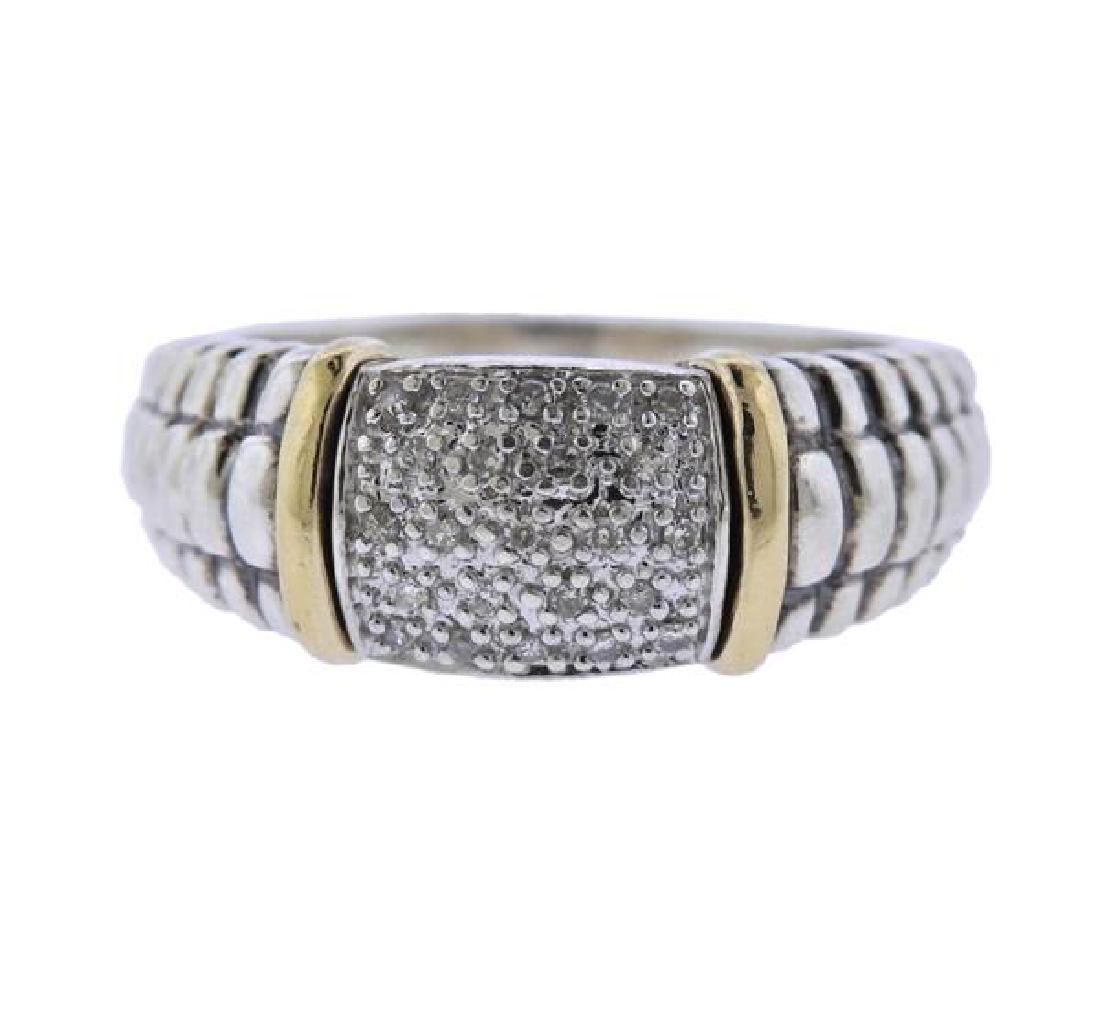 14K Gold Silver Diamond Band Ring (1 of 3)