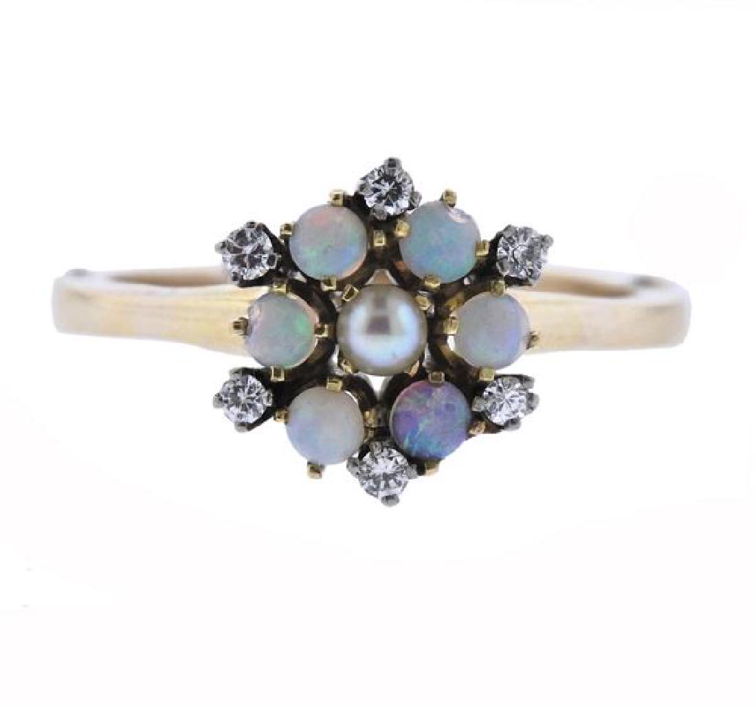 14k Gold Opal Diamond Pearl Ring (1 of 4)