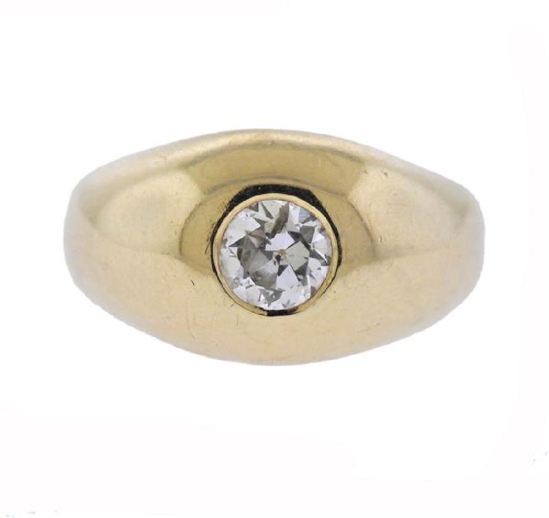 Antique 14K Gold Diamond Gypsy Ring (1 of 3)