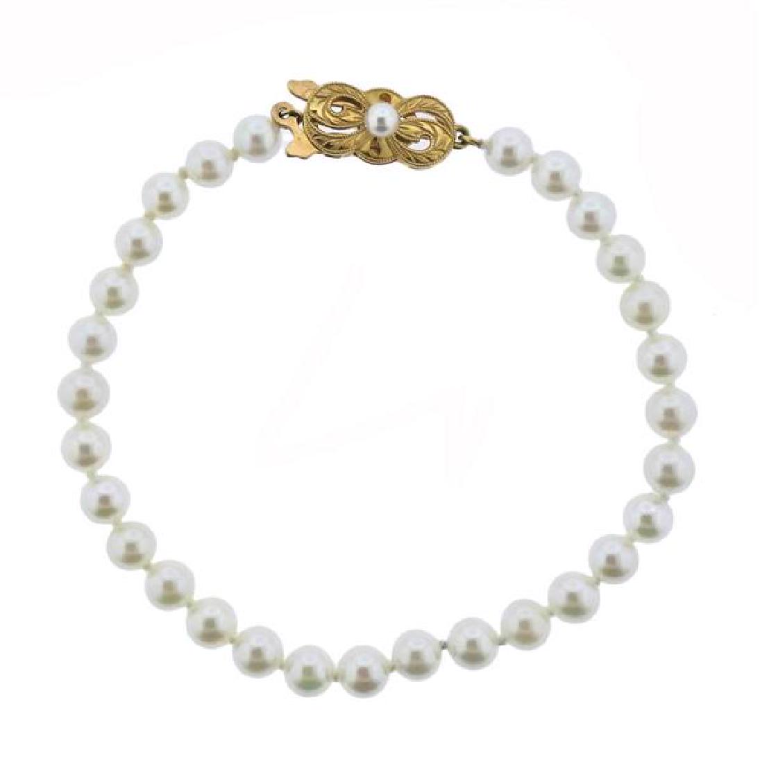 Mikimoto 18K Gold Pearl Bracelet (1 of 3)