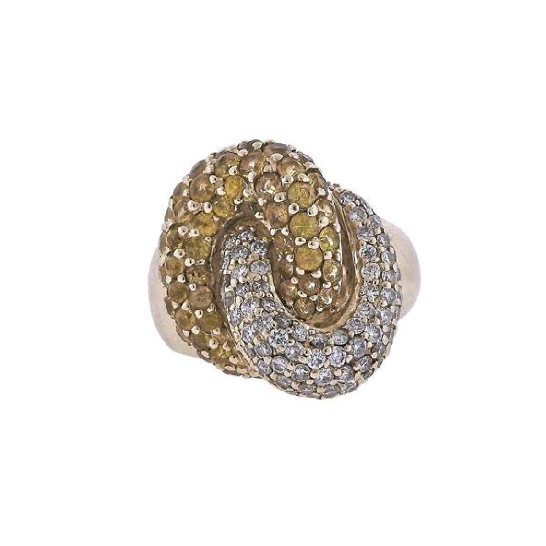 Le Vian 14k Gold Diamond Yellow Sapphire Knot Ring (1 of 4)