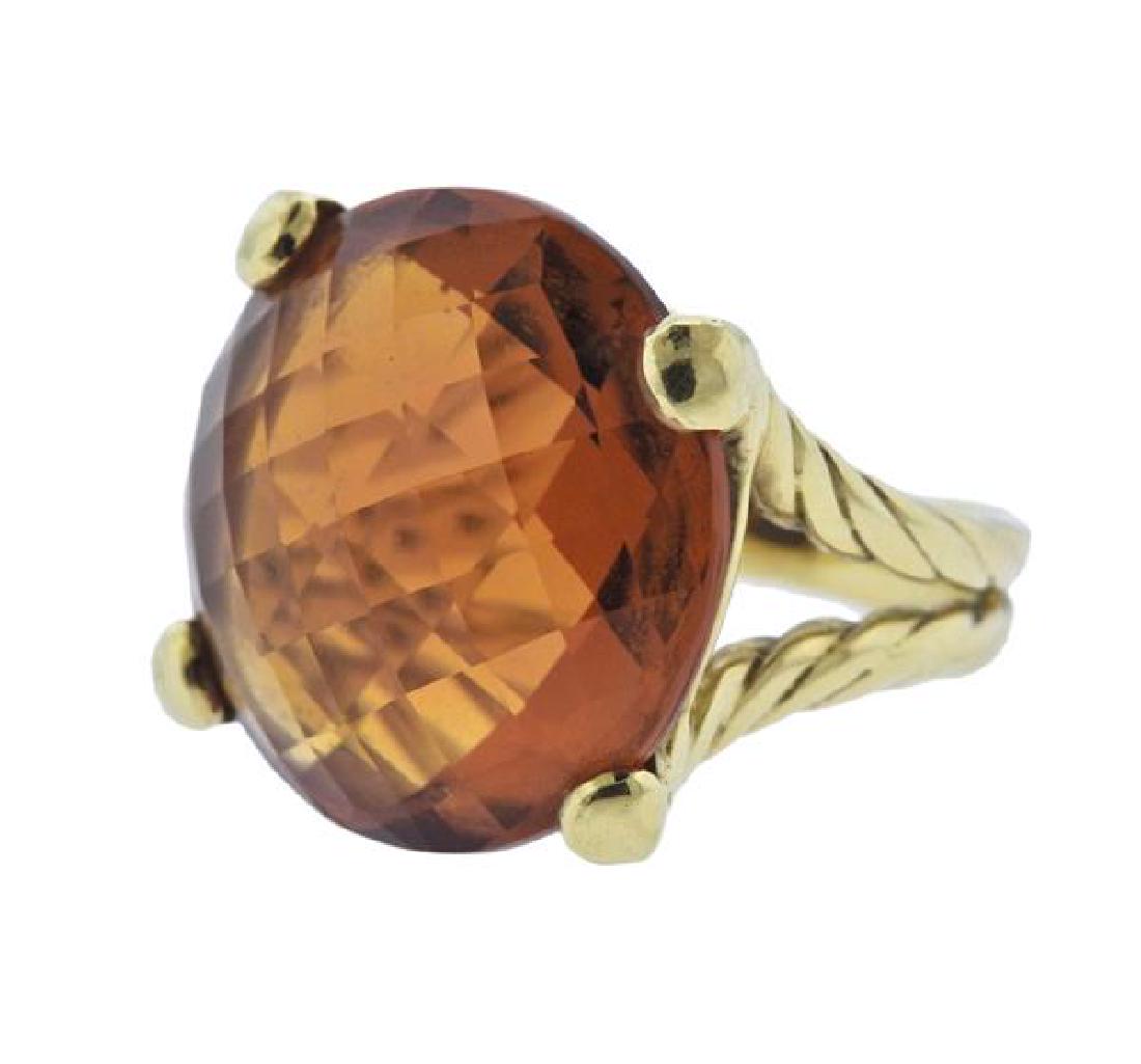 David Yurman 18K Gold Madeira Citrine Cocktail Ring (1 of 4)