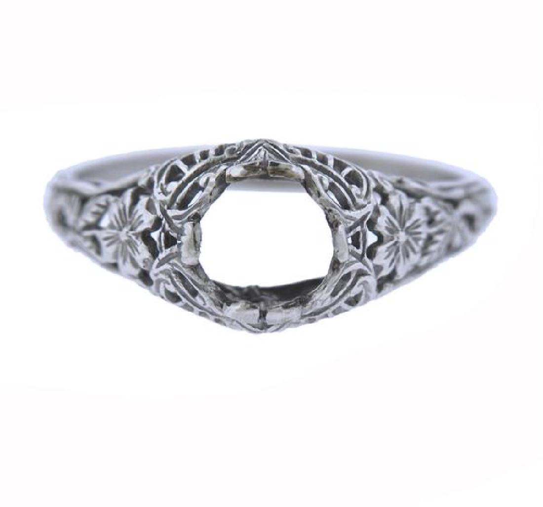 Art Deco 14K Gold Engagement Ring Mounting (1 of 3)