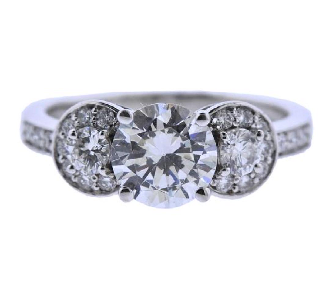 18K Gold Diamond Three Stone Ring Mounting (1 of 3)