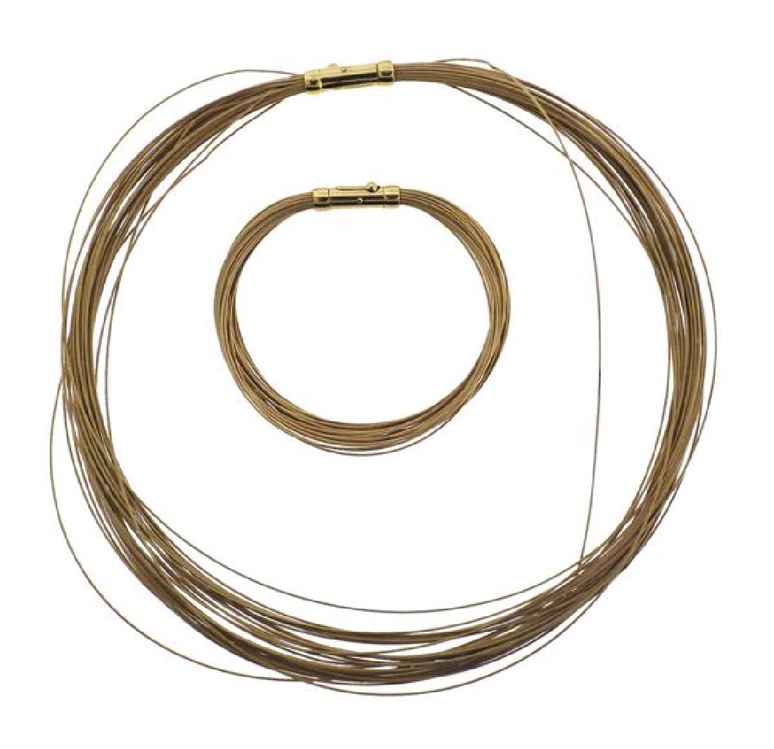 Tiffany & Co 18K Gold Multi Strand Wire Necklace (1 of 6)