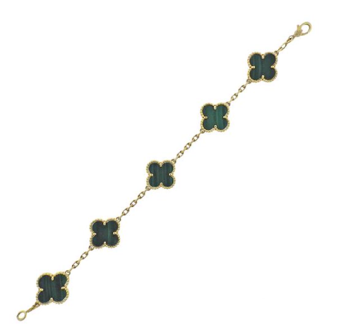 Van Cleef & Arpels Alhambra Malachite Gold Bracelet (1 of 4)