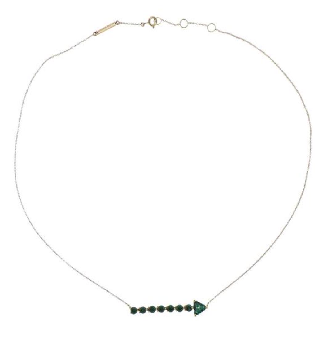 Delfina Delettrez 18K Gold Green Stone Arrow Pendant (1 of 4)