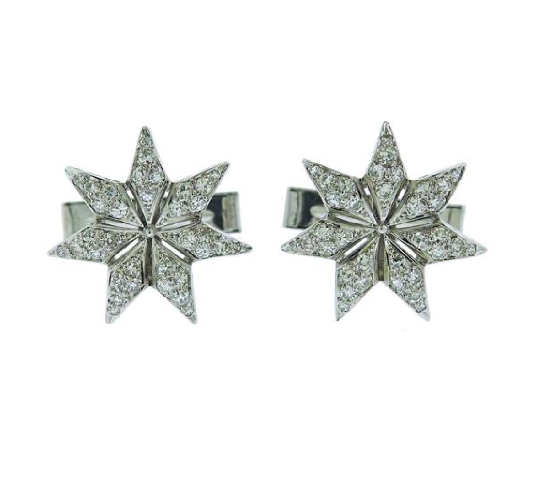 Mid Century Diamond 14k Gold Star Cufflinks (1 of 4)