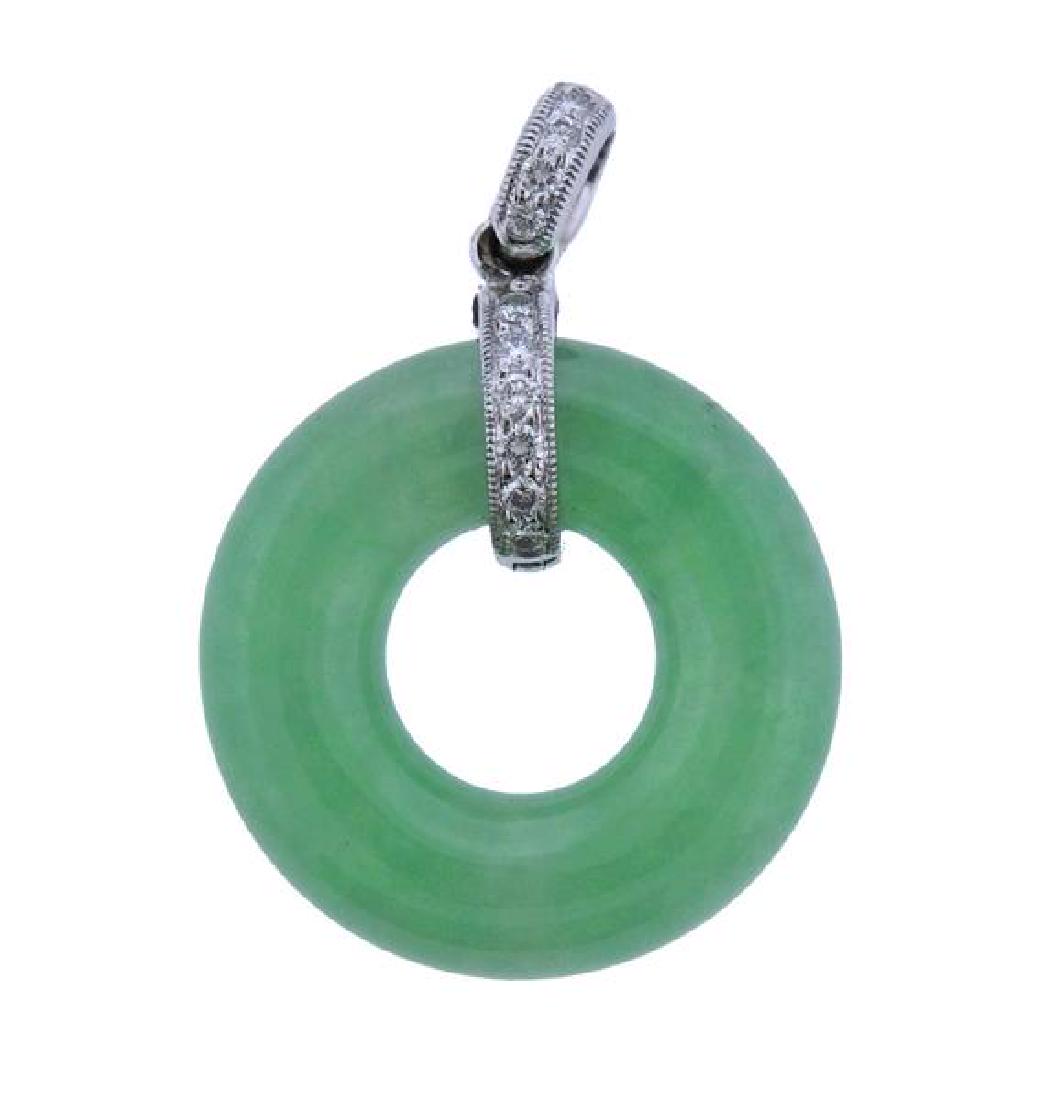 18K Gold Diamond Jade Pendant (1 of 3)