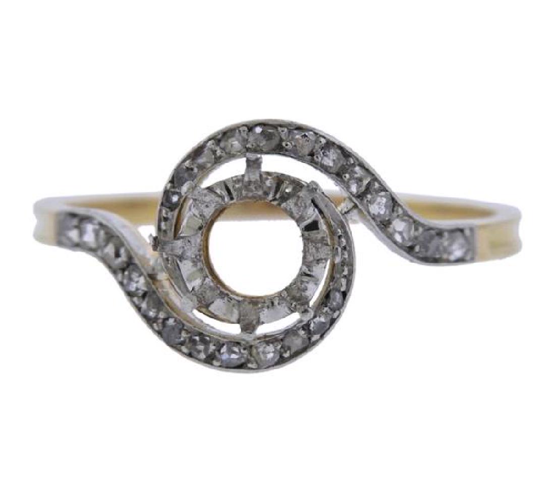 18k Gold Platinum Diamond Engagement Ring Setting (1 of 3)