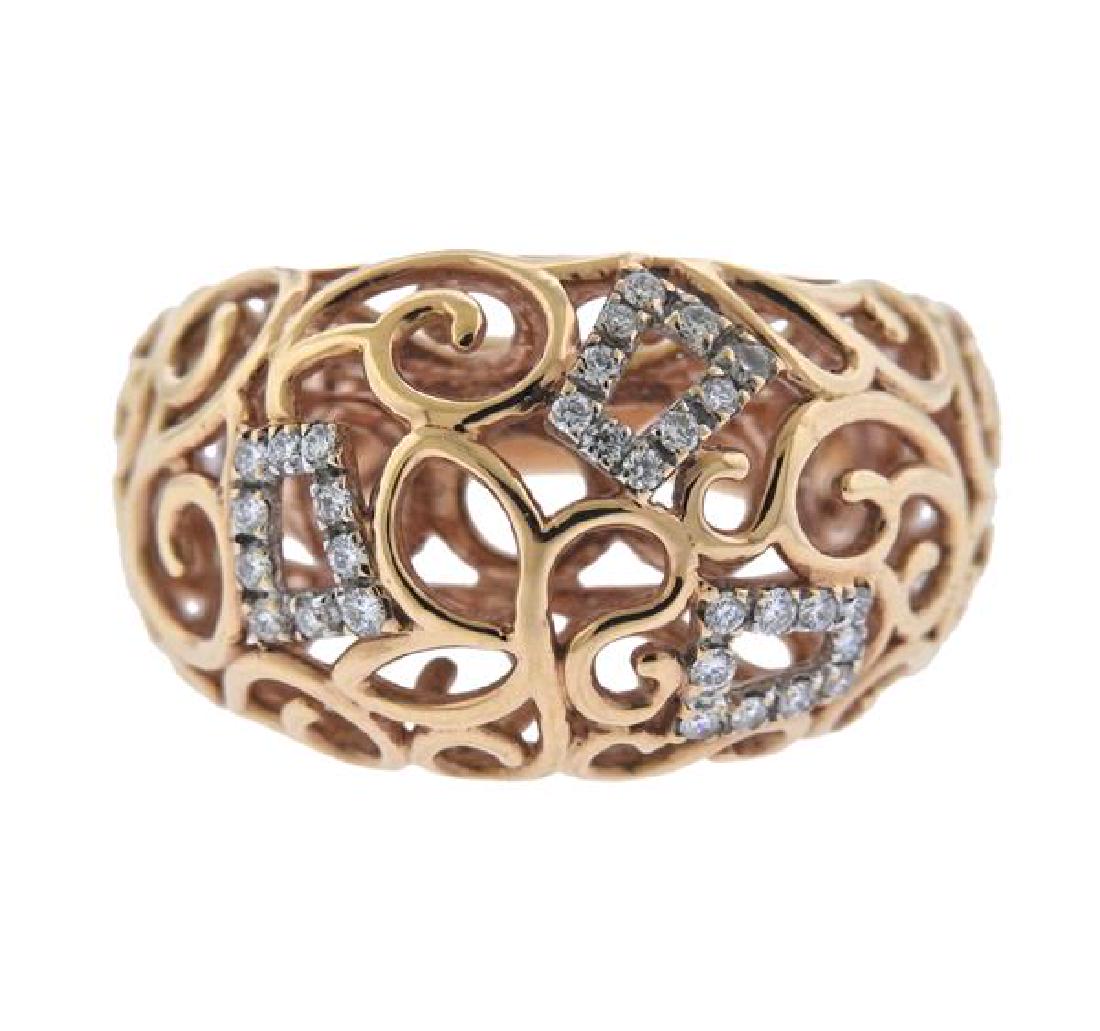 Schroeder 18K Gold Diamond Open Work Ring (1 of 4)