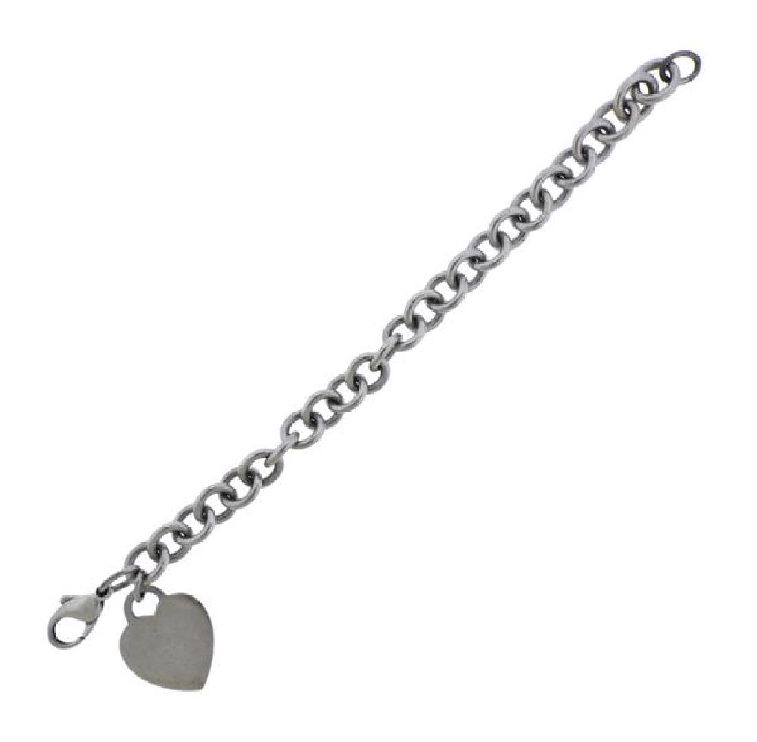 Tiffany & Co Sterling Silver Heart Charm Bracelet (1 of 3)