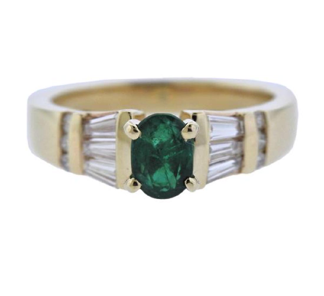 14K Gold Diamond Green Stone Ring (1 of 3)