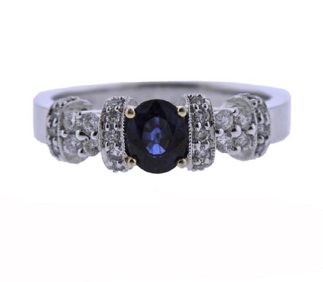 18K Gold Diamond Sapphire Ring (1 of 3)