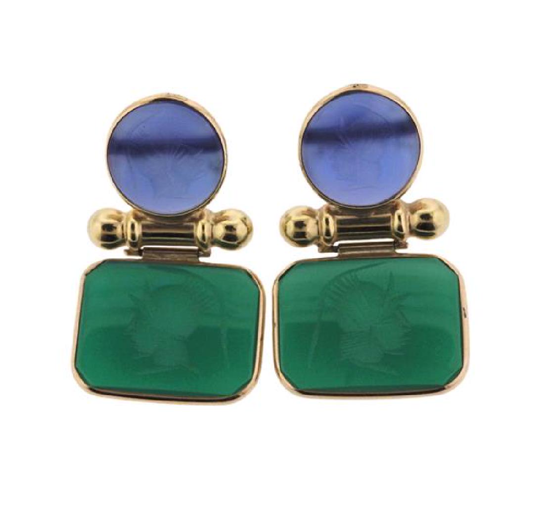 14K Gold Intaglio Earrings (1 of 3)