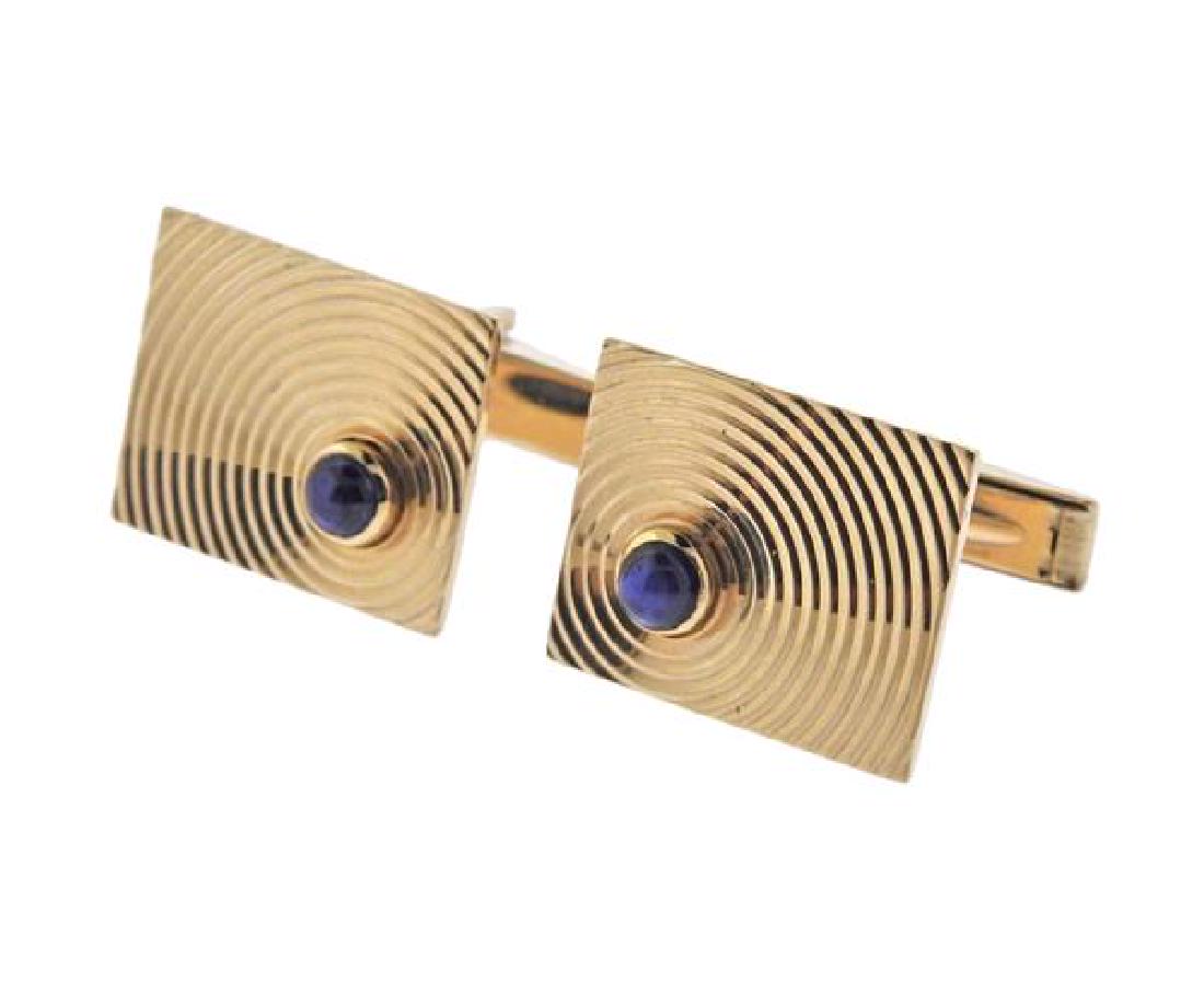 Retro Tiffany & Co 14K Gold Sapphire Cufflinks (1 of 4)