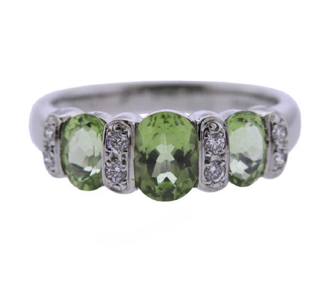 Platinum Diamond Peridot Ring (1 of 3)