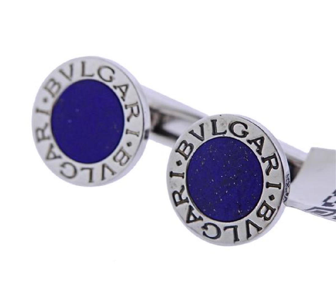 Bvlgari Bulgari Sterling Silver Lapis Cufflniks (1 of 3)