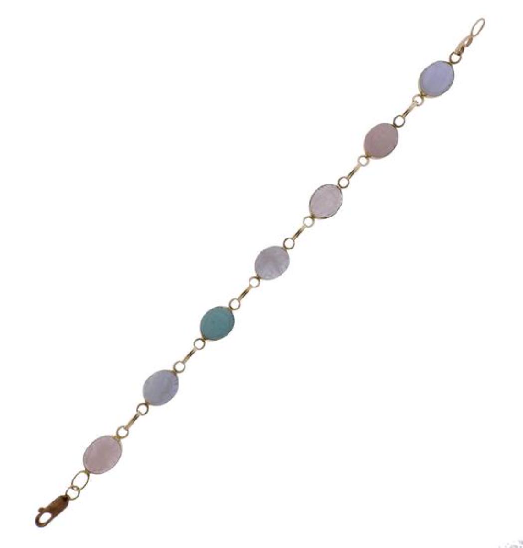 Art Deco 14k Gold Multi Stone Scarab Bracelet (1 of 4)