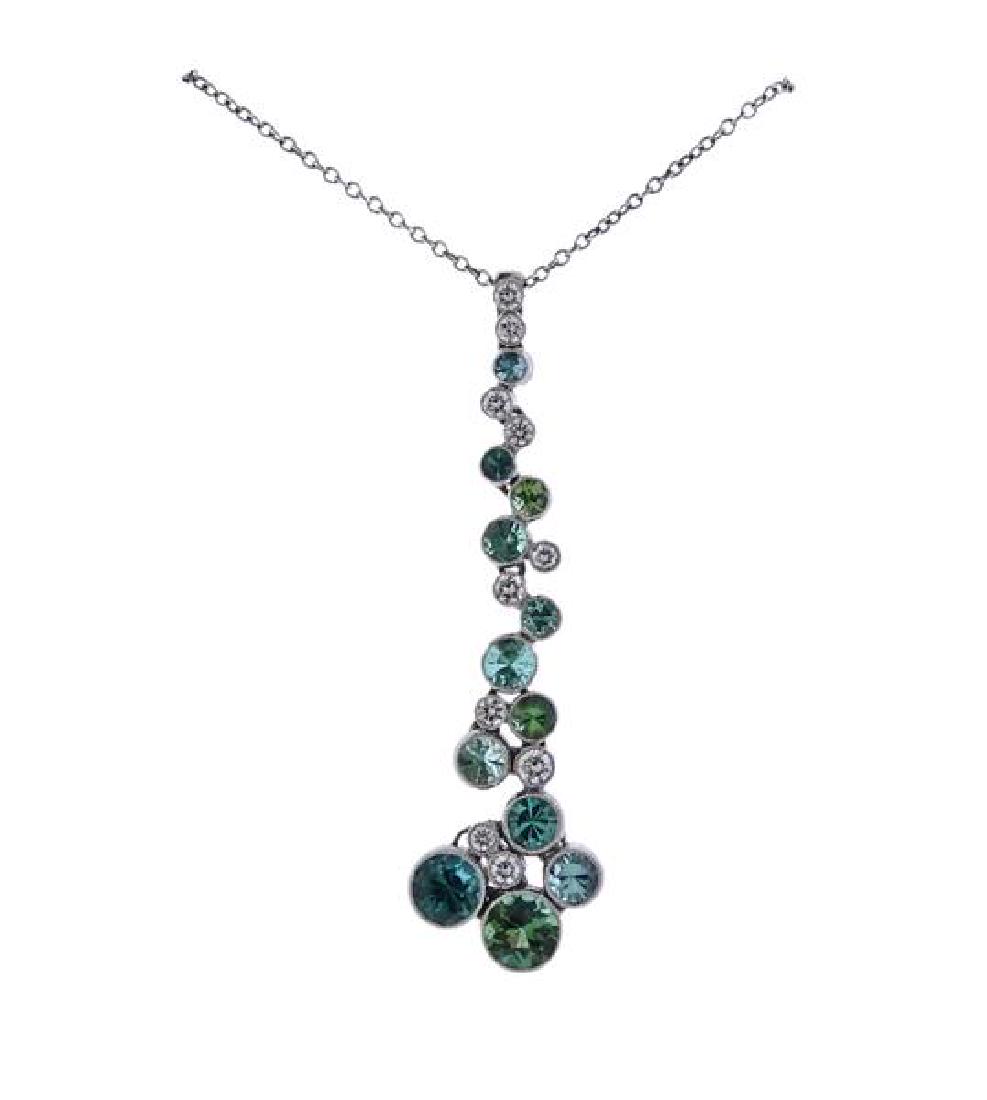 Tiffany & Co Platinum Diamond Tourmaline Necklace (1 of 4)