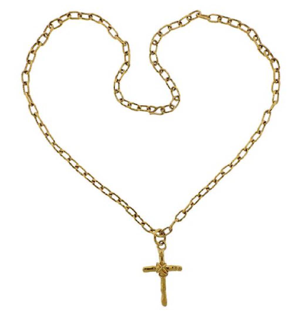 Jean Mahie 22K Gold Cross Pendant Neckalce (1 of 5)