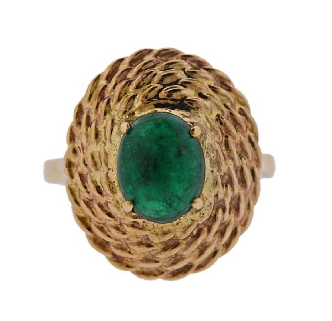 English 9k Gold Emerald Ring (1 of 3)