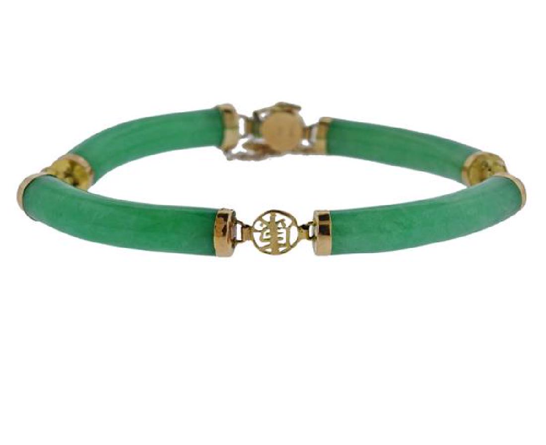 14k Gold Jade Bracelet (1 of 3)