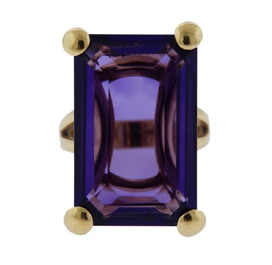 18K Gold Purple Stone Cocktail Ring (1 of 4)