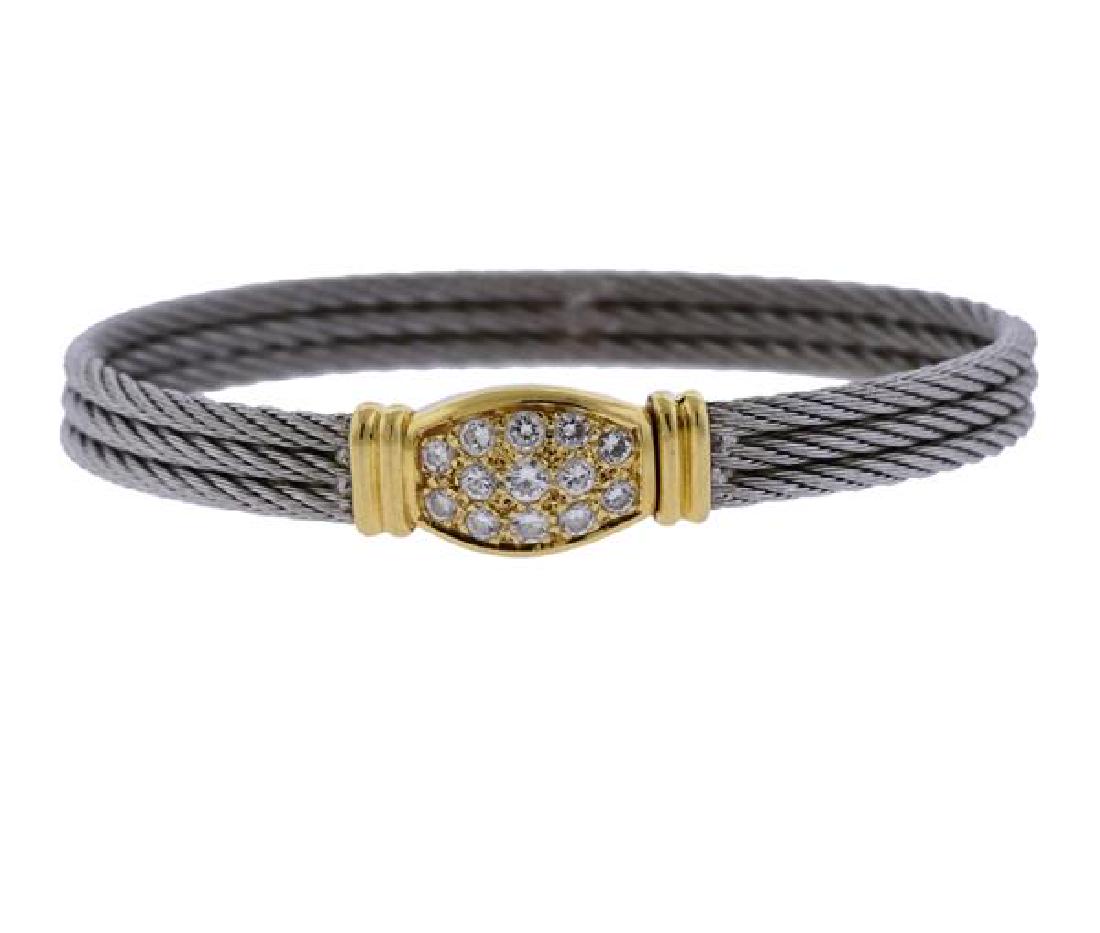 Fred Paris 18K Gold Stainless Steel Diamond Bracelet (1 of 4)