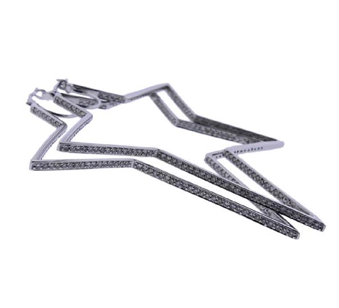 18K Gold Diamond Star Hoop Earrings (1 of 4)