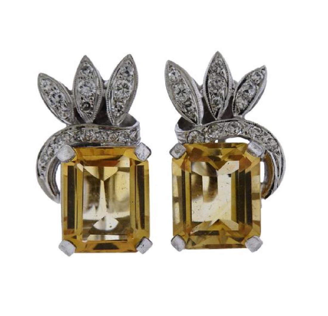 14k Gold Diamond Citrine Earrings (1 of 3)