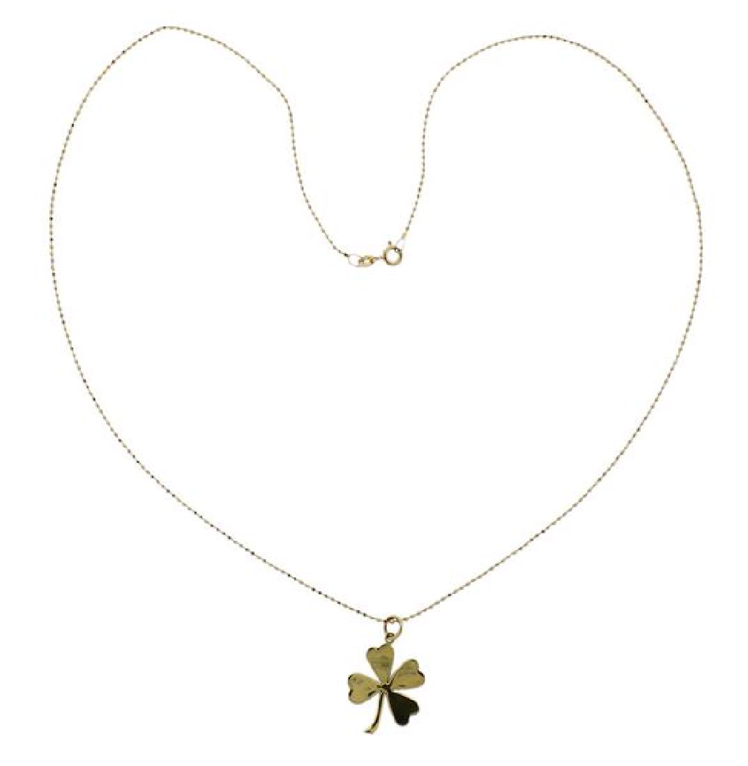 Jennifer Meyer 18K Gold Clover Pendant on 14K Gold (1 of 4)