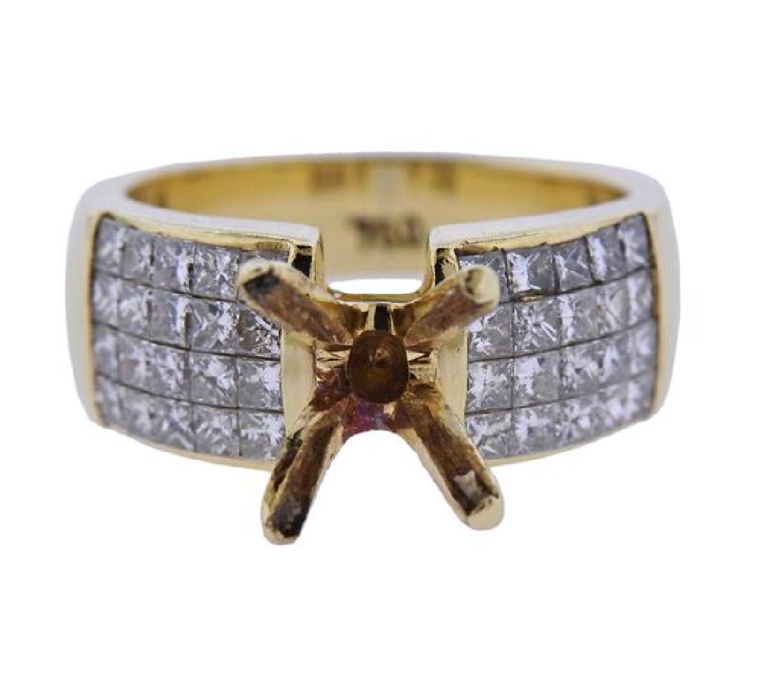 18k Gold Diamond Engagement Ring Setting (1 of 4)