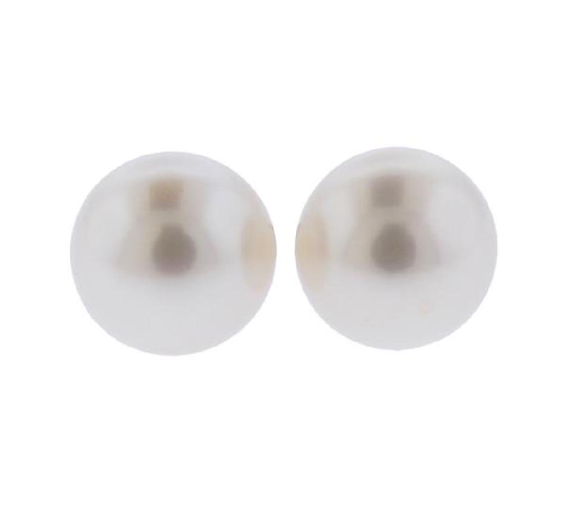 Tiffany & Co Pearl Silver Stud Earrings (1 of 2)
