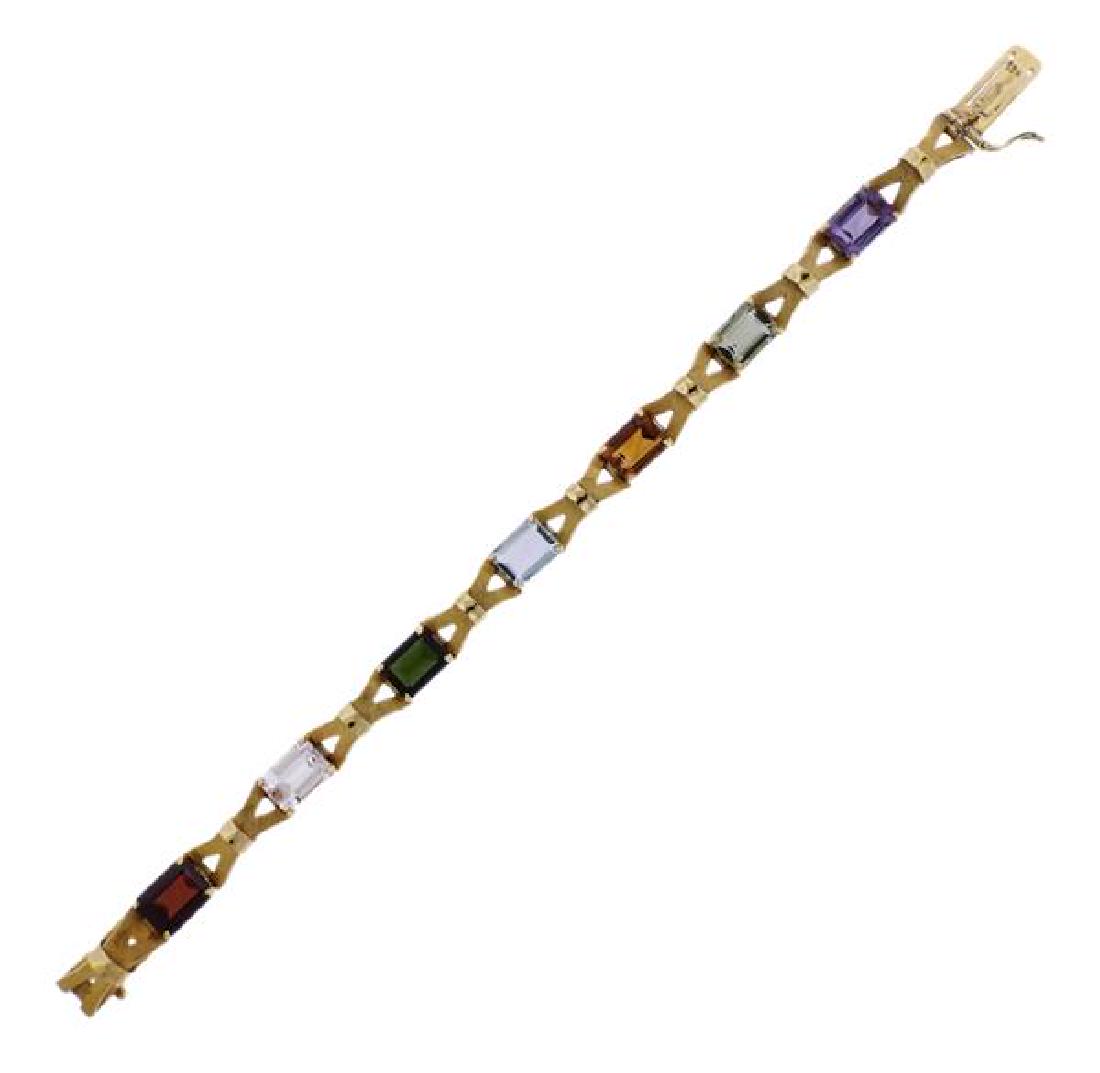 18k Gold Multi Color Gemstone Bracelet (1 of 4)