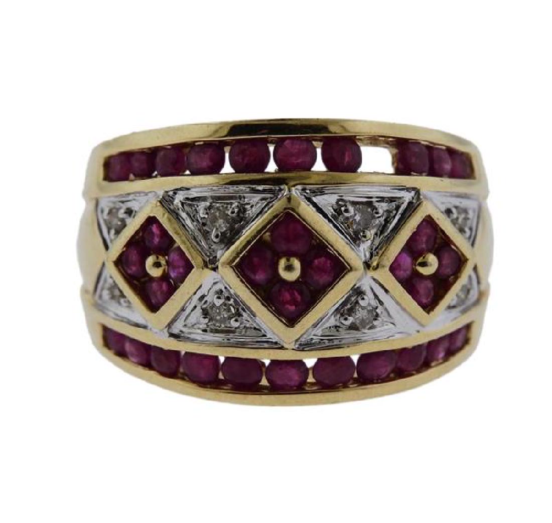 14k Gold Diamond Ruby Ring (1 of 3)