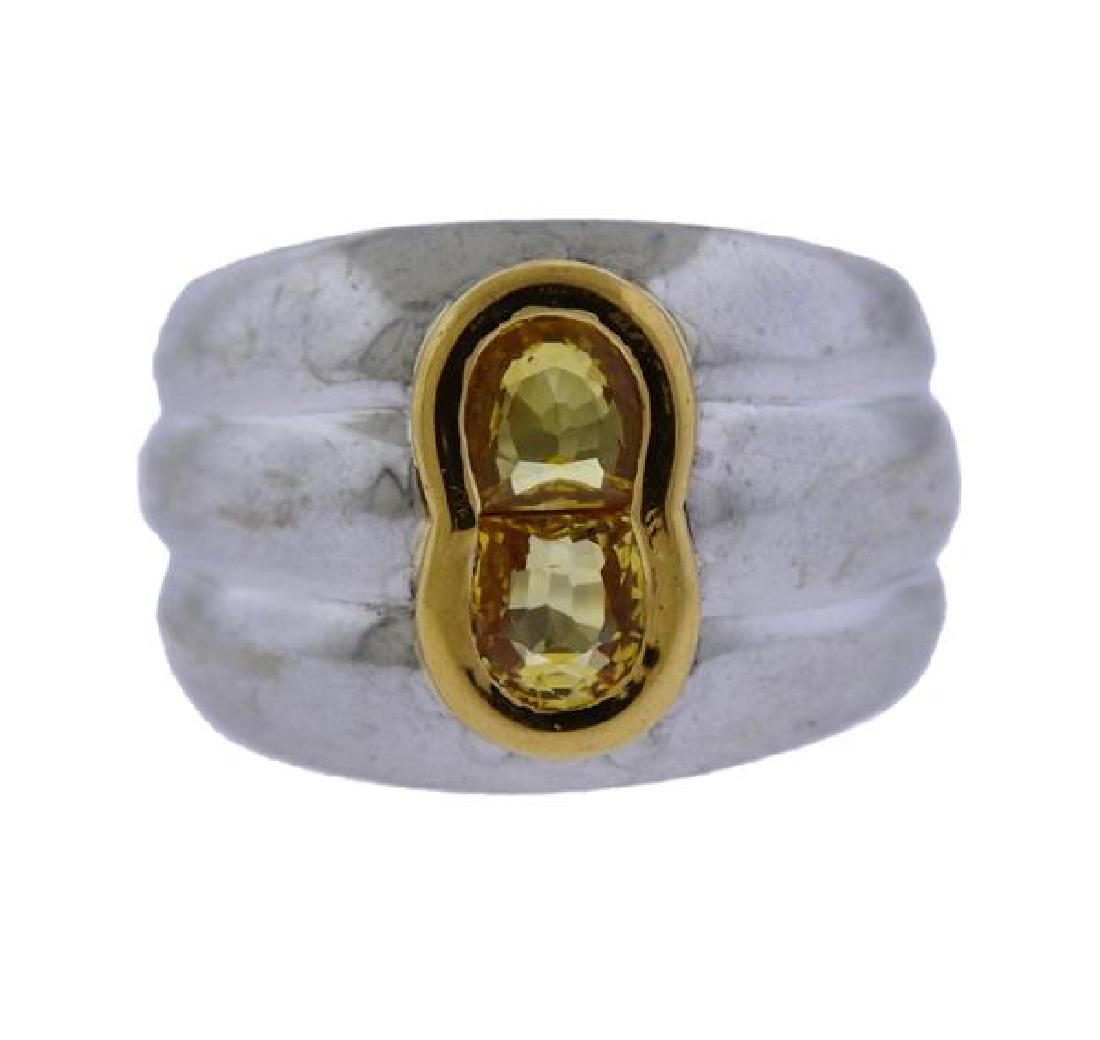 18k Gold Yellow Stone Ring (1 of 3)