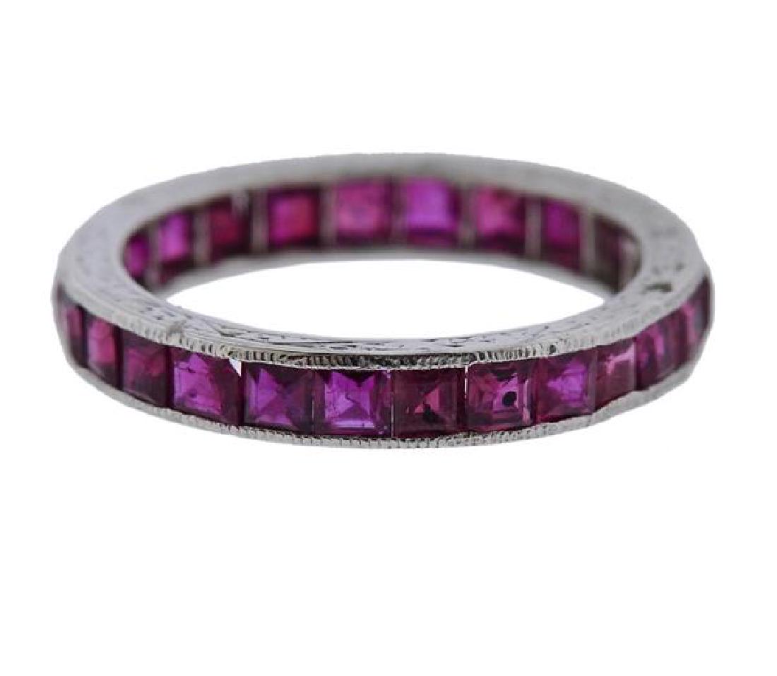 Platinum Ruby Eternity Band Ring (1 of 2)