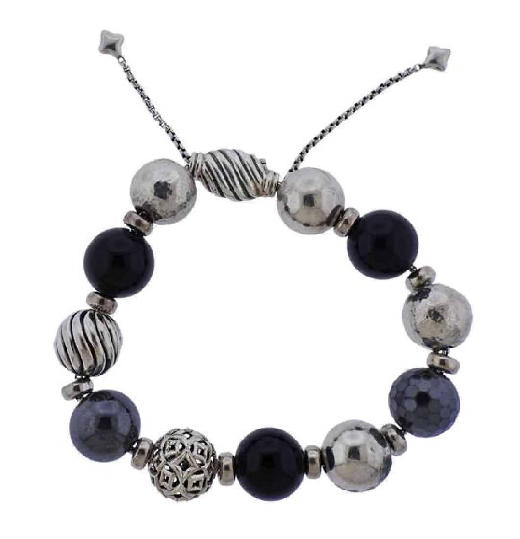 David Yurman Sterling Onyx Hematite Elements Bracelet (1 of 4)