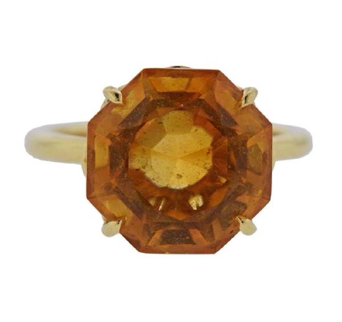 Tiffany & Co 18K Gold Orange Stone Ring (1 of 4)