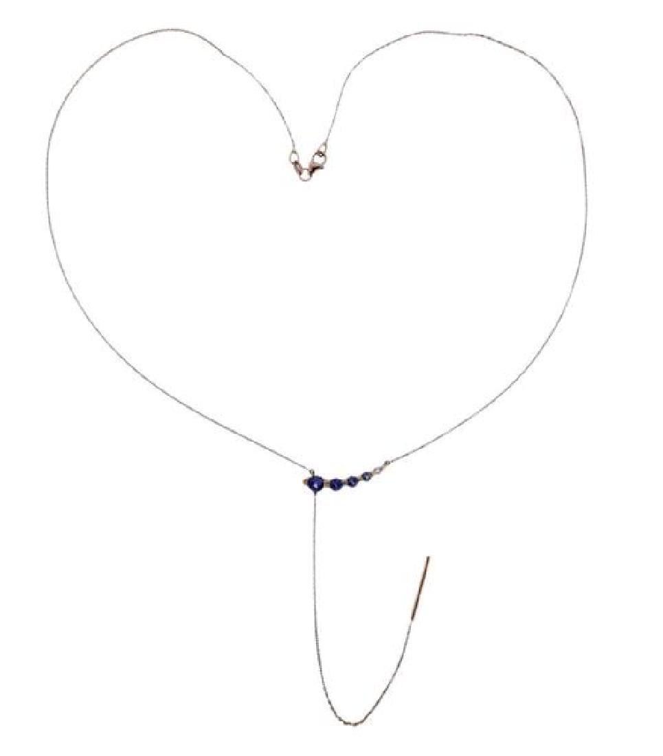 18k Gold Gemstone Lariat Necklace (1 of 3)