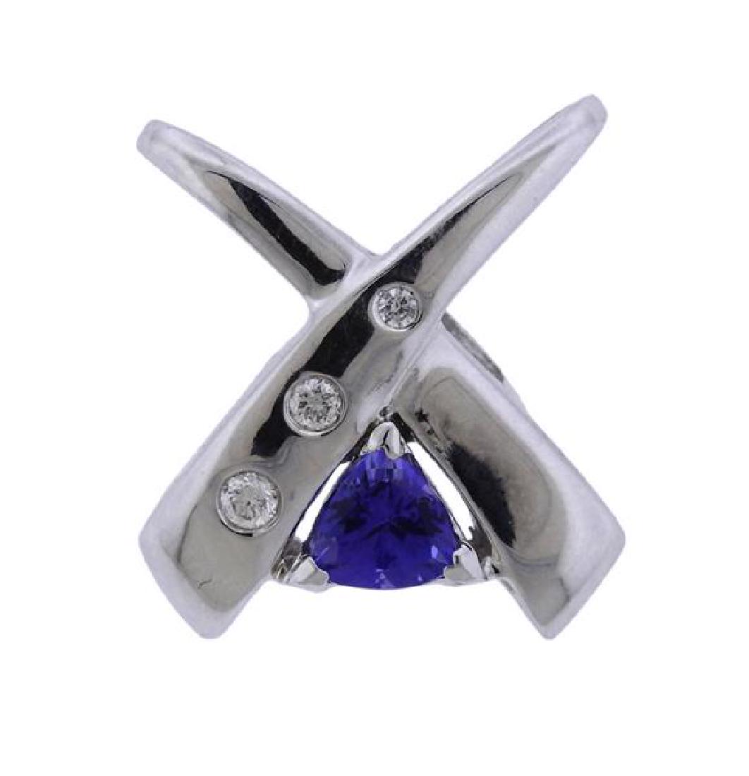 14k Gold Diamond Tanzanite Slide Pendant (1 of 3)