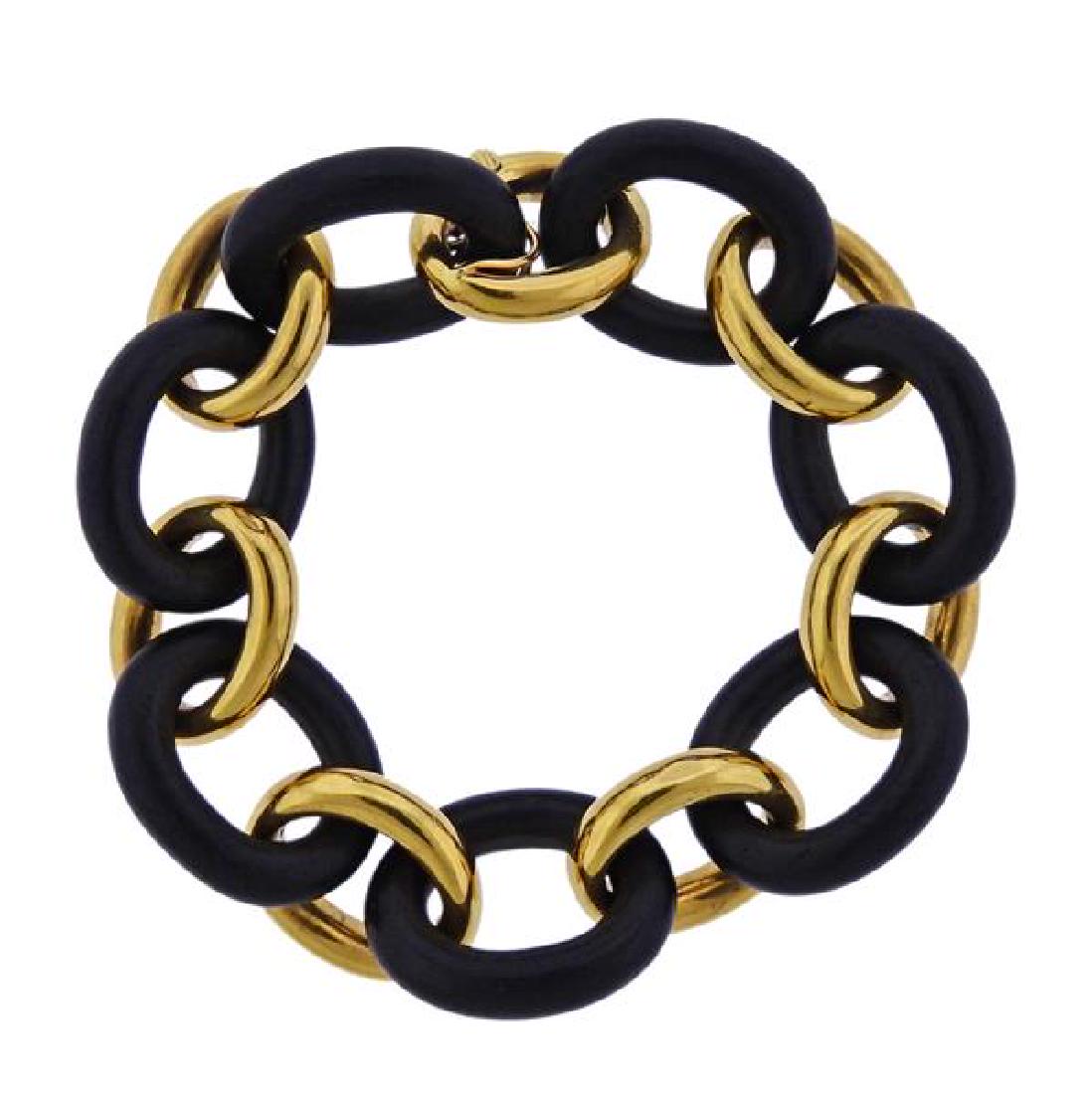 Seaman Schepps 18k Gold Wood Link Bracelet (1 of 4)