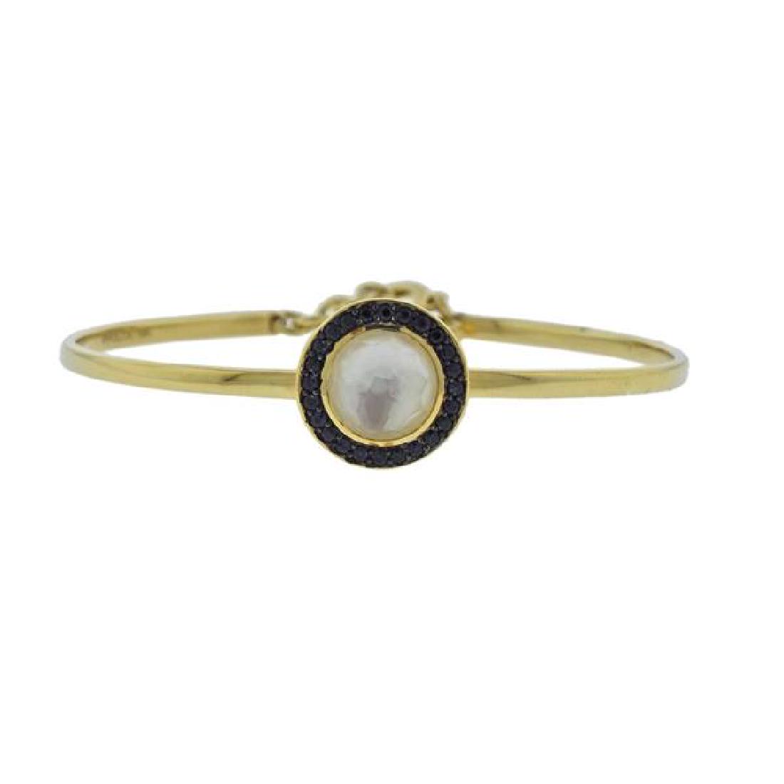Ippolita Toglette Sapphire Mother of Pearl 18k Gold: METAL; 18k Gold. MEASUREMENTS: Bracelet will fit approx. 7 " wrist , center top is 15mm in diameter. GEMSTONES: Mother of Pearl, Sapphire. MARKED: Ippolita 18k. Brand New/Store Sample. Retail $32