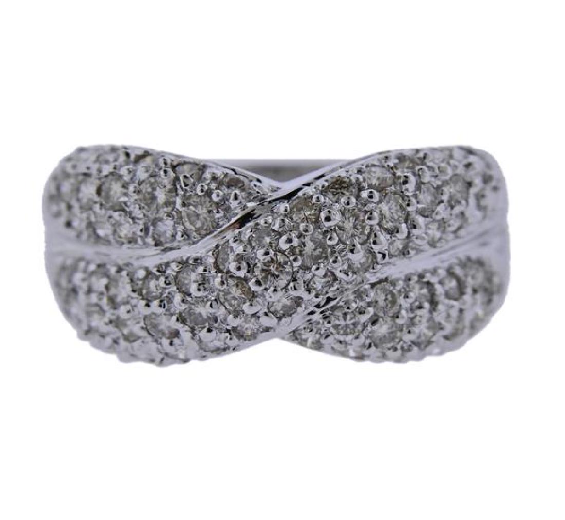 18k Gold Diamond Crossover Ring (1 of 3)