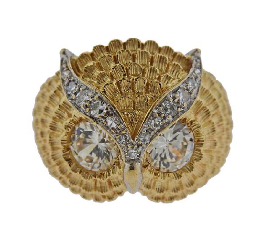 14K Gold Diamond Owl Ring (1 of 4)
